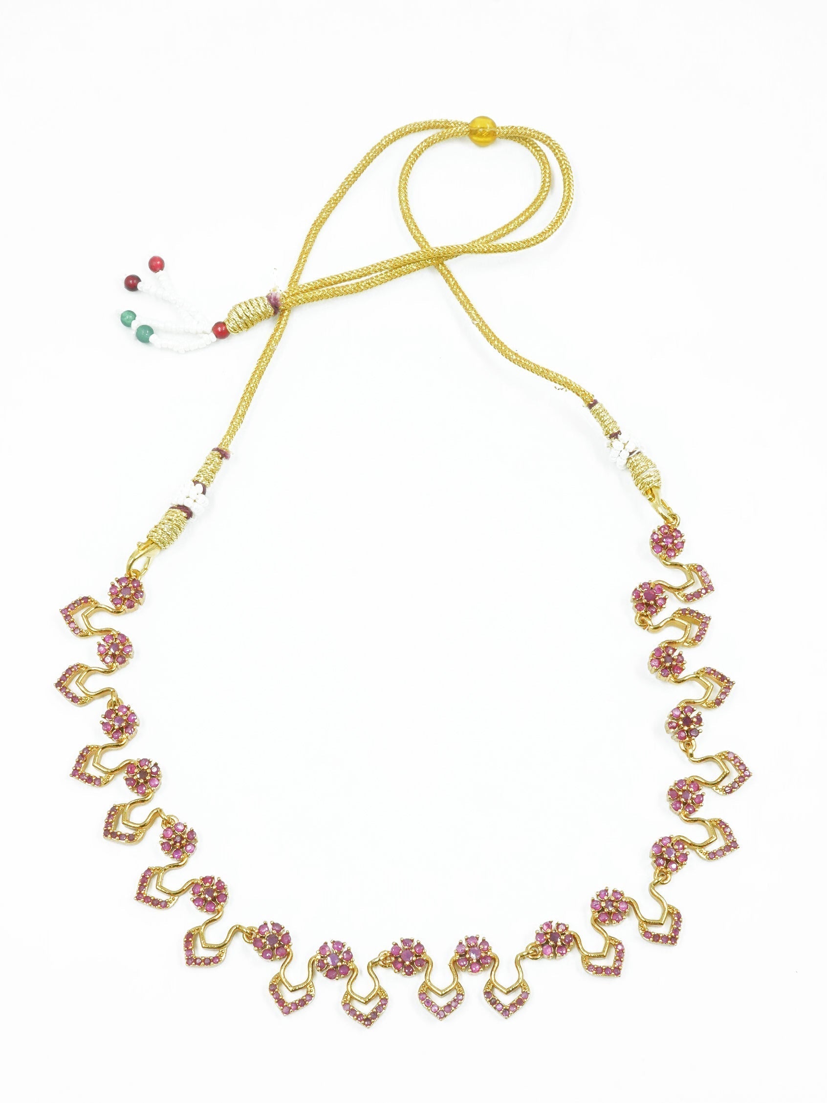 Premium white Gold plated Trending designs Short AD/zircon necklace set 12865N-1