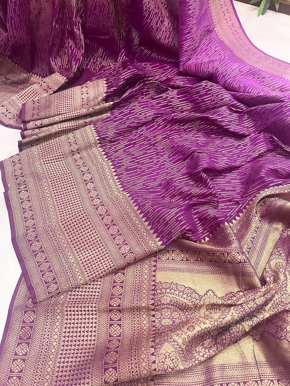 Pure Crepe Khadi Semi-Silk Weaving Saree 22473N