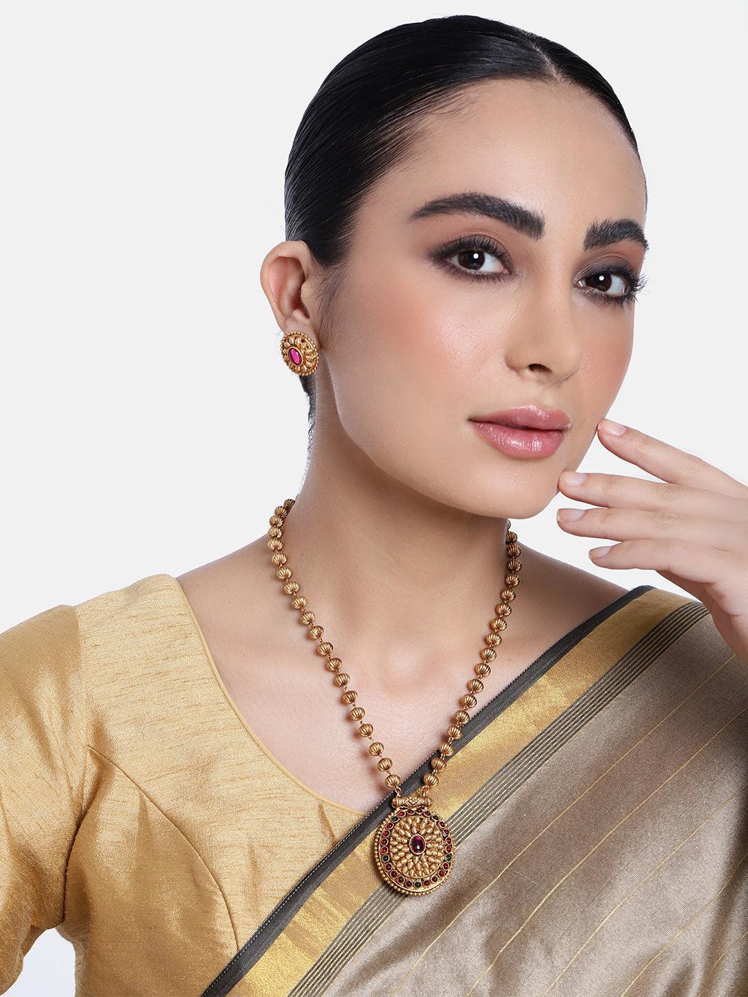 Reversible Pendant Set with AD Stones 22121N - Griiham