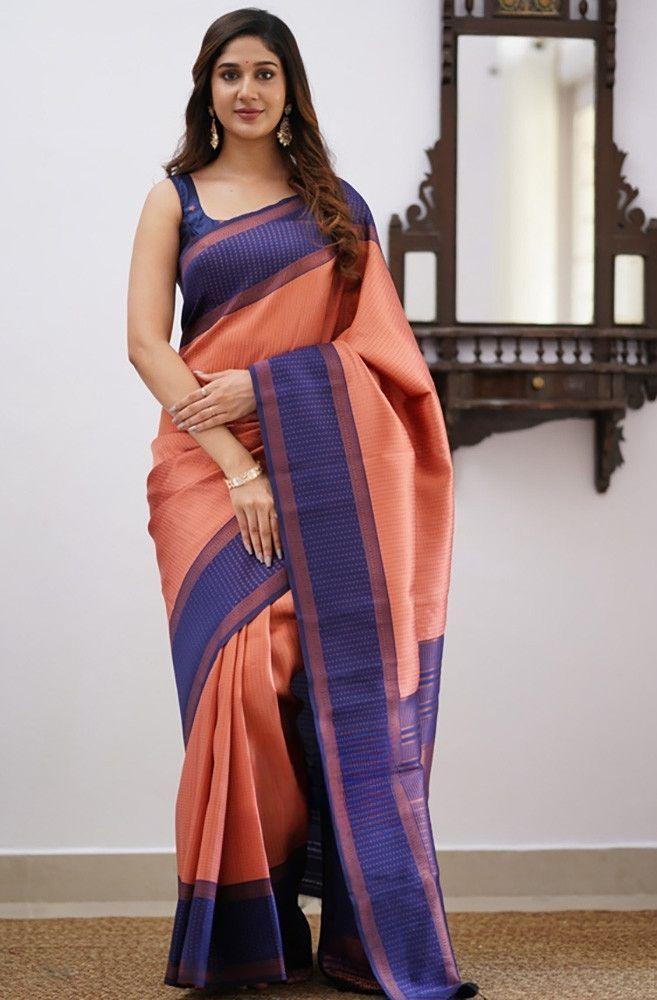 SOFT LICHI  BEAUTIFUL RICH PALLU & JACQUARD WORK ON ALL OVER THE SAREE 19629N