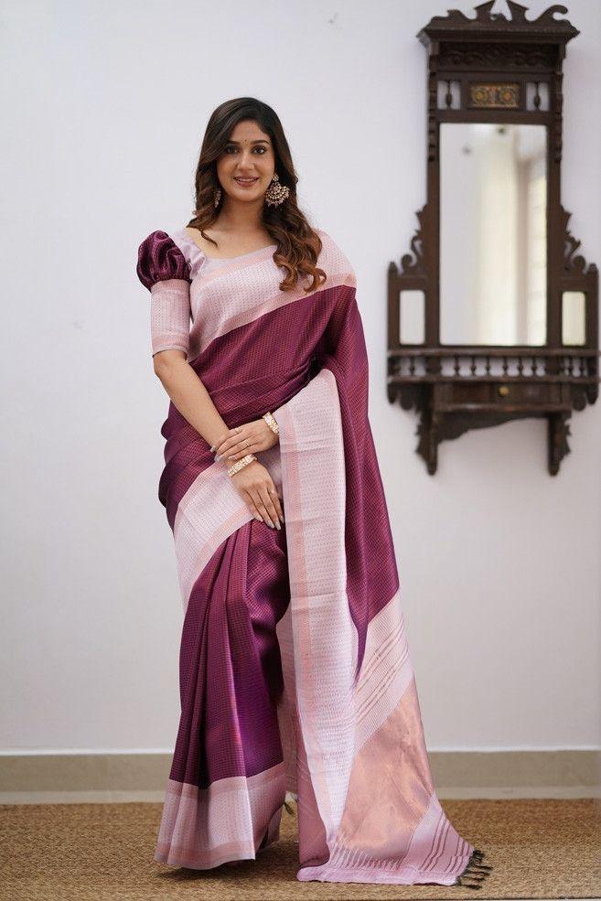 SOFT LICHI BEAUTIFUL RICH PALLU & JACQUARD WORK ON ALL OVER THE SAREE 19629N - Griiham