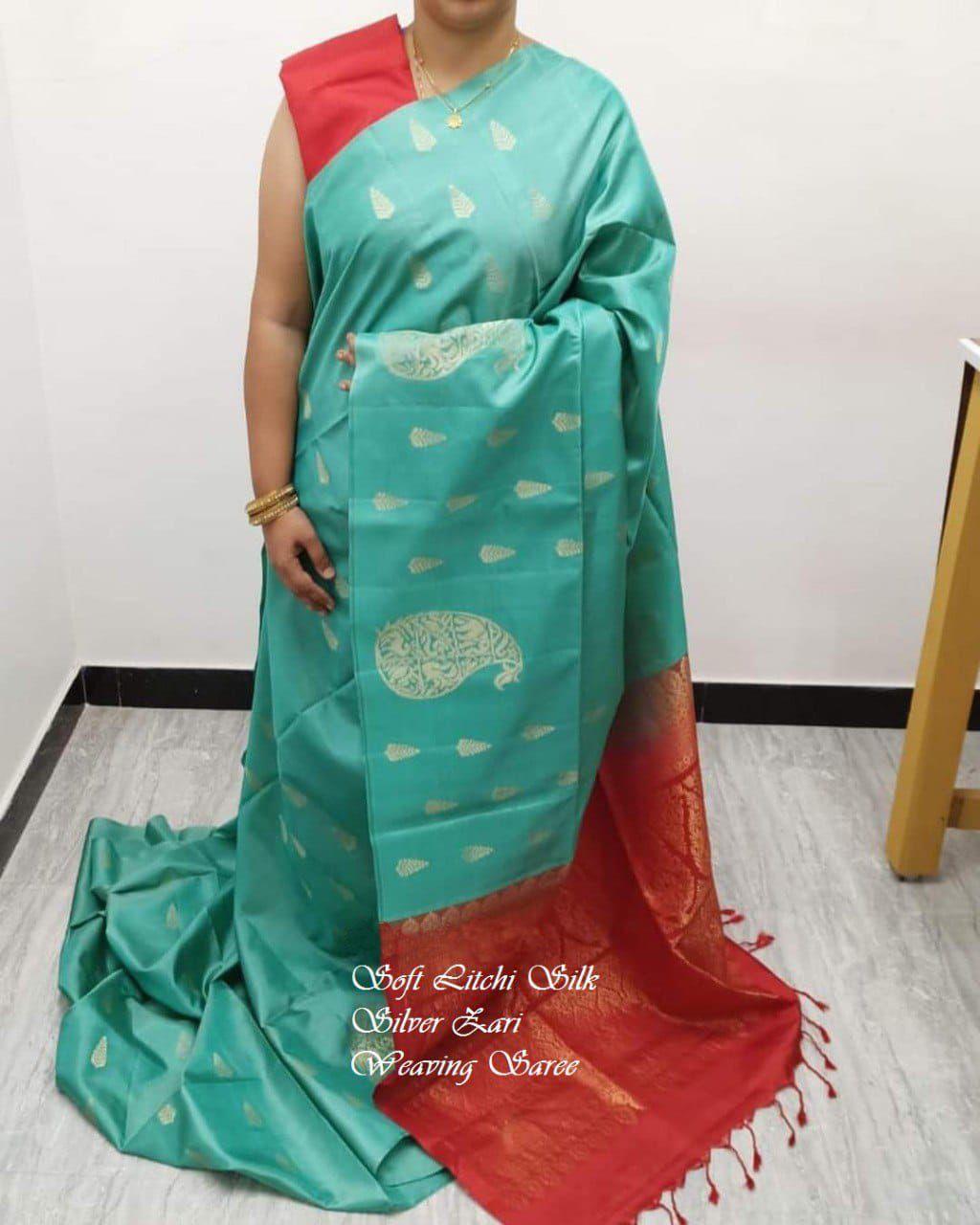 SOFT LICHI Semi-silk CLOTH saree 13215N