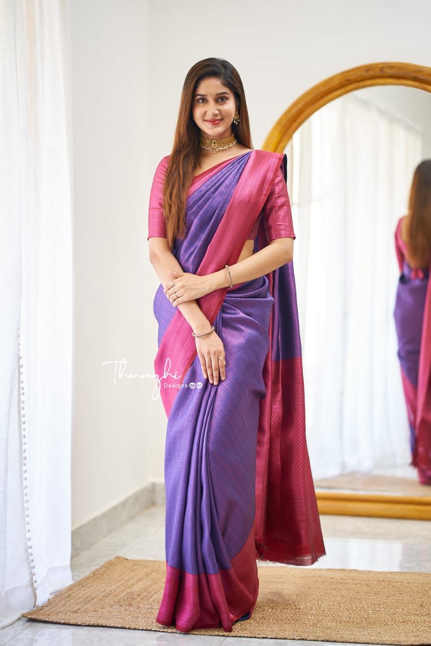 SOFT LICHI Semi-silk CLOTH saree 20143N