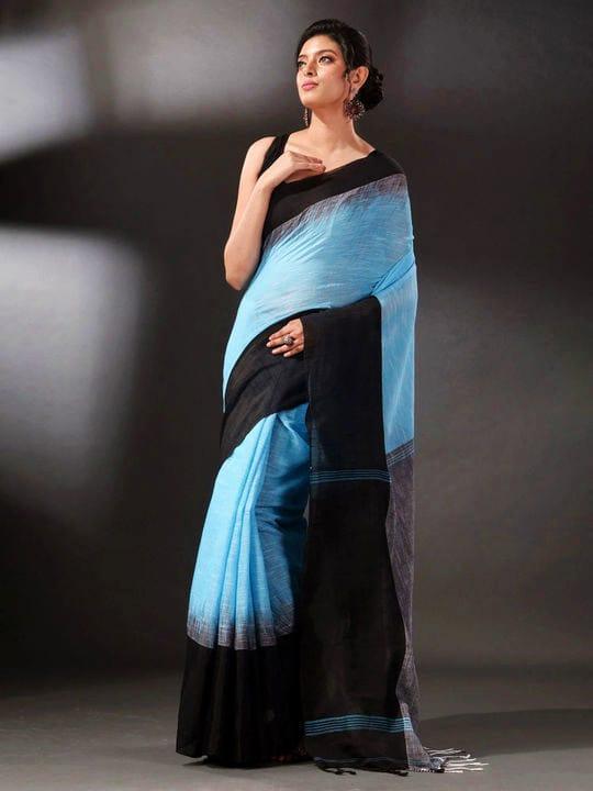 SOFT Poly-cotton Temple Border print SAREES 15340N - Griiham