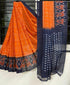 SOFT mono- cotton ikkat print SAREES 14882N