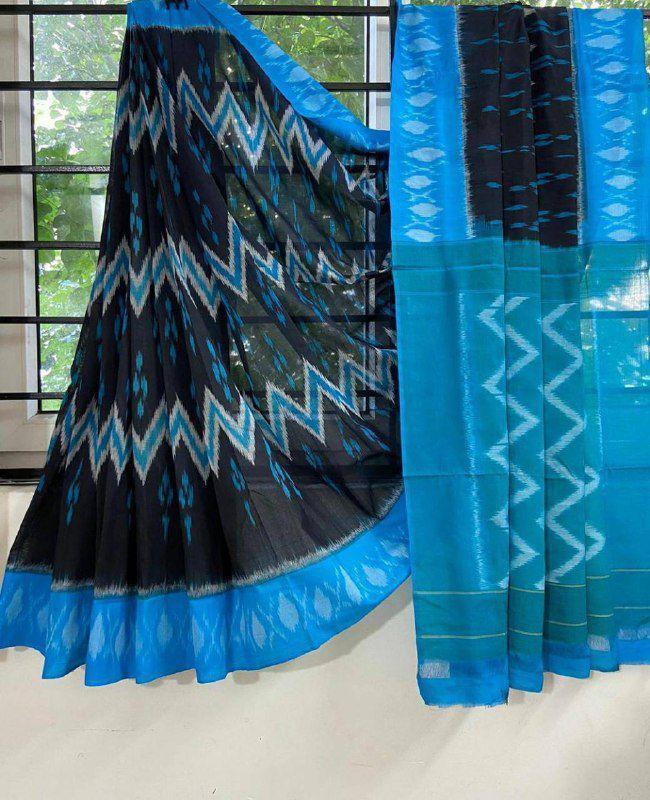 SOFT mono- cotton ikkat print SAREES 14882N