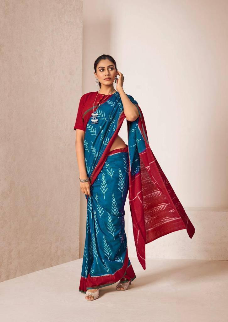 SOFT mono- cotton print SAREES 16148N