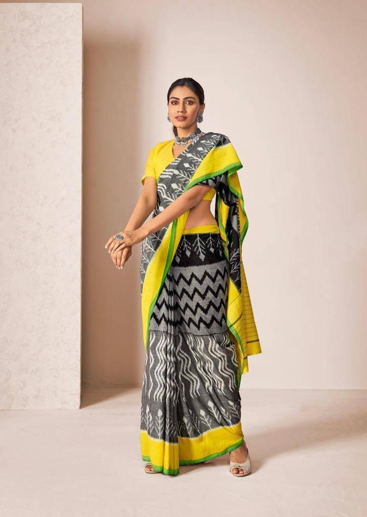 SOFT mono- cotton print SAREES 16148N