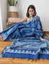 SOFT mono- cotton saree With *Silver Jari Patta 15348N