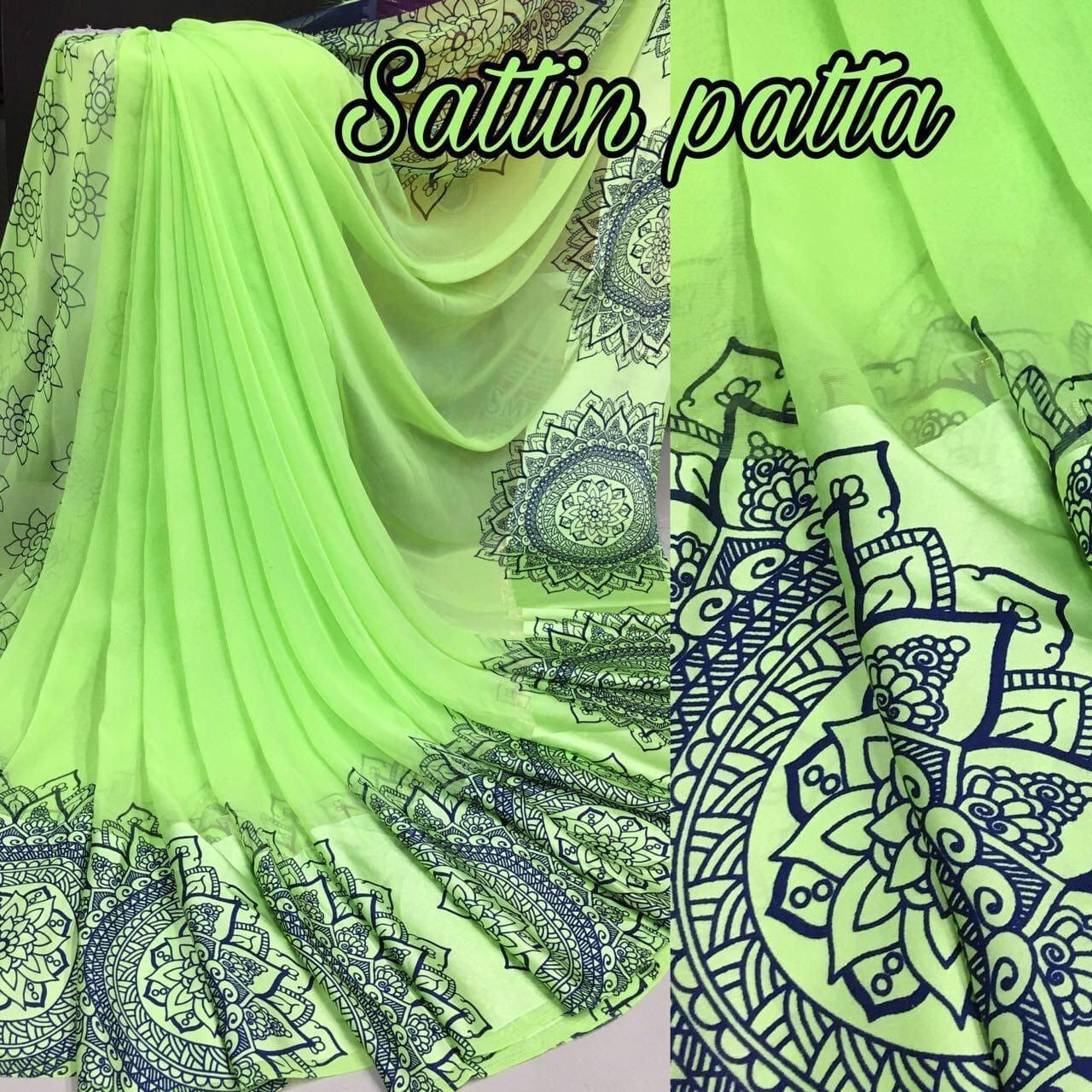 Satin patta soft saree bandhni printed 13145N