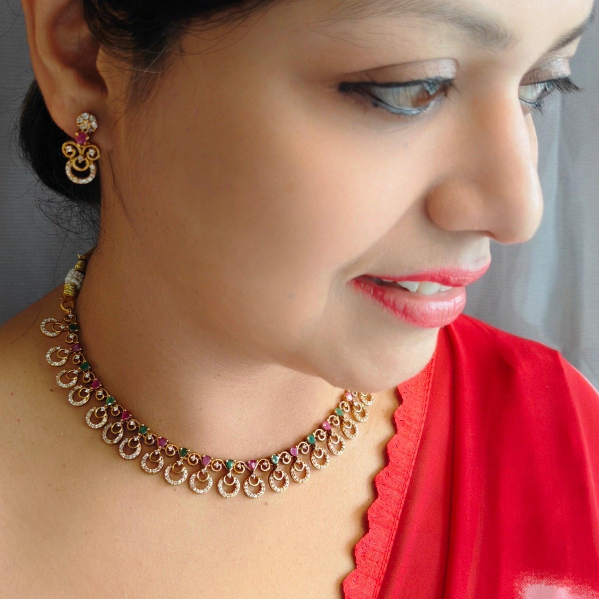 Sayara Collection Elegant CZ Necklace Set - Griiham