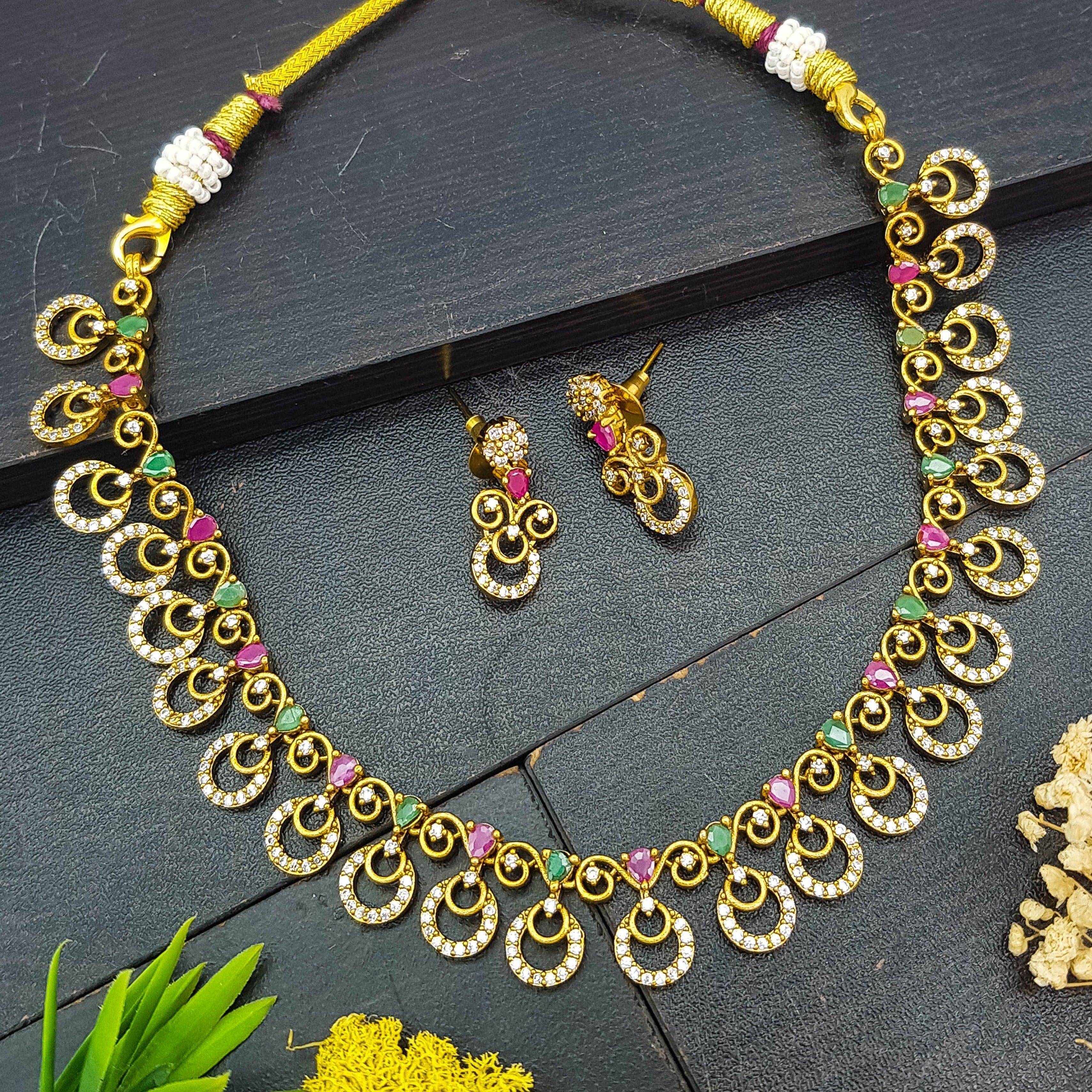 Sayara Collection Elegant CZ Necklace Set - Griiham