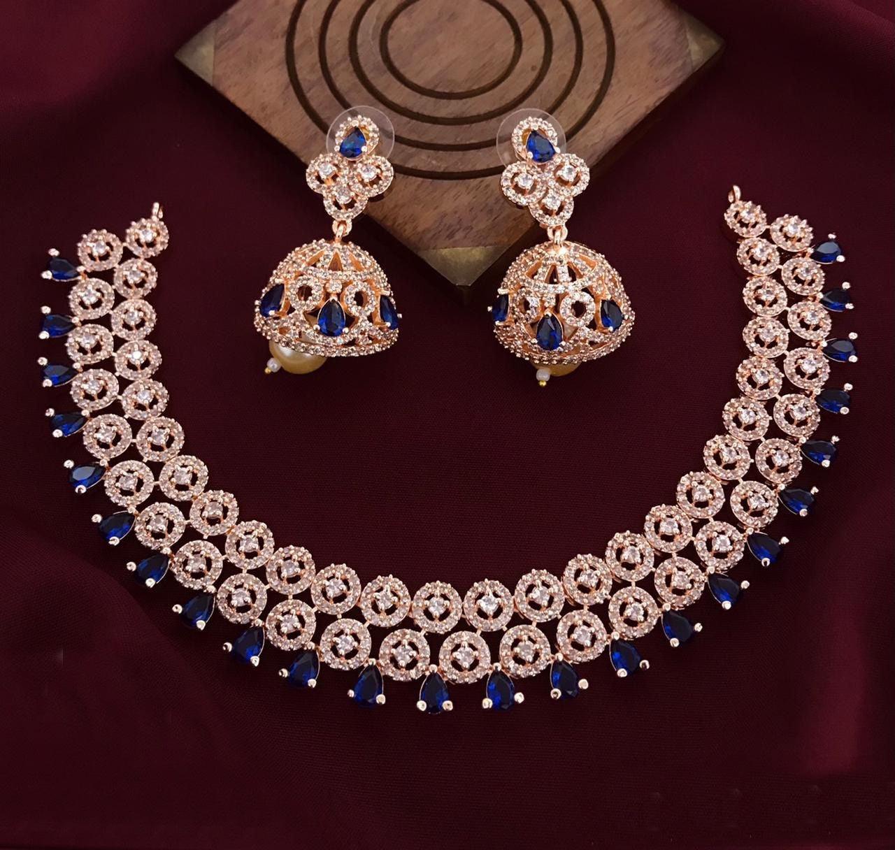 Sayara Collection Floral pattern Extremely gorgeous Party Wear Necklace Set 10343N - Griiham