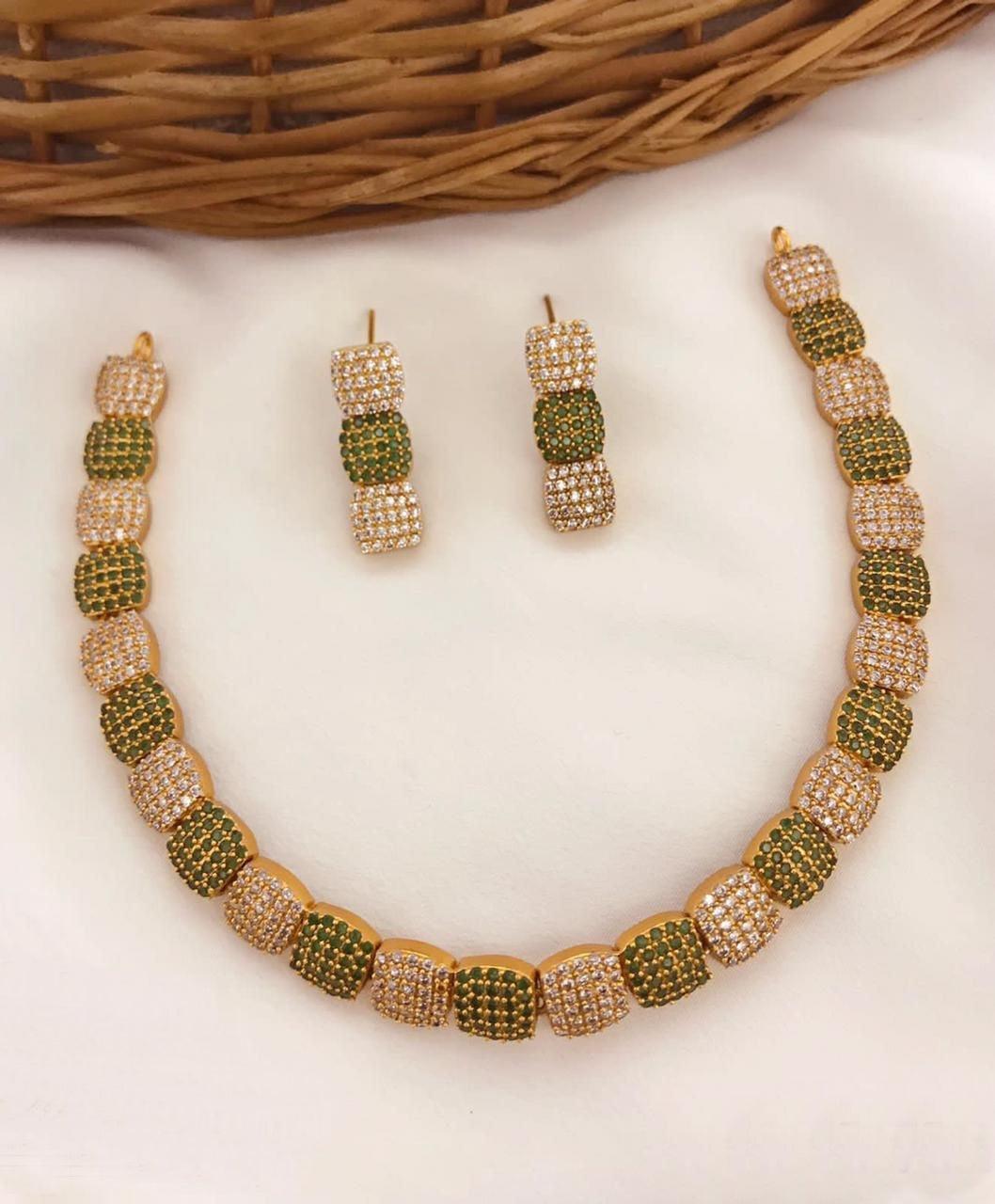 Sayara Collection Floral pattern Extremely gorgeous Party Wear Necklace Set 10537N - Griiham
