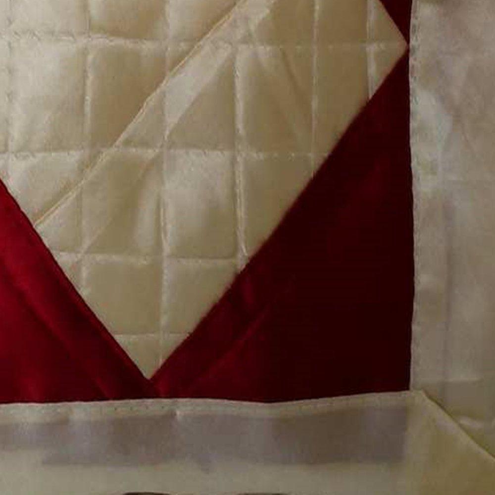 Silk Maroon & Cream Cushion Cover Size 12 x 12 1 pc