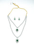 Silver Finish Necklace Combo Set with Cz zercon stones 11121N