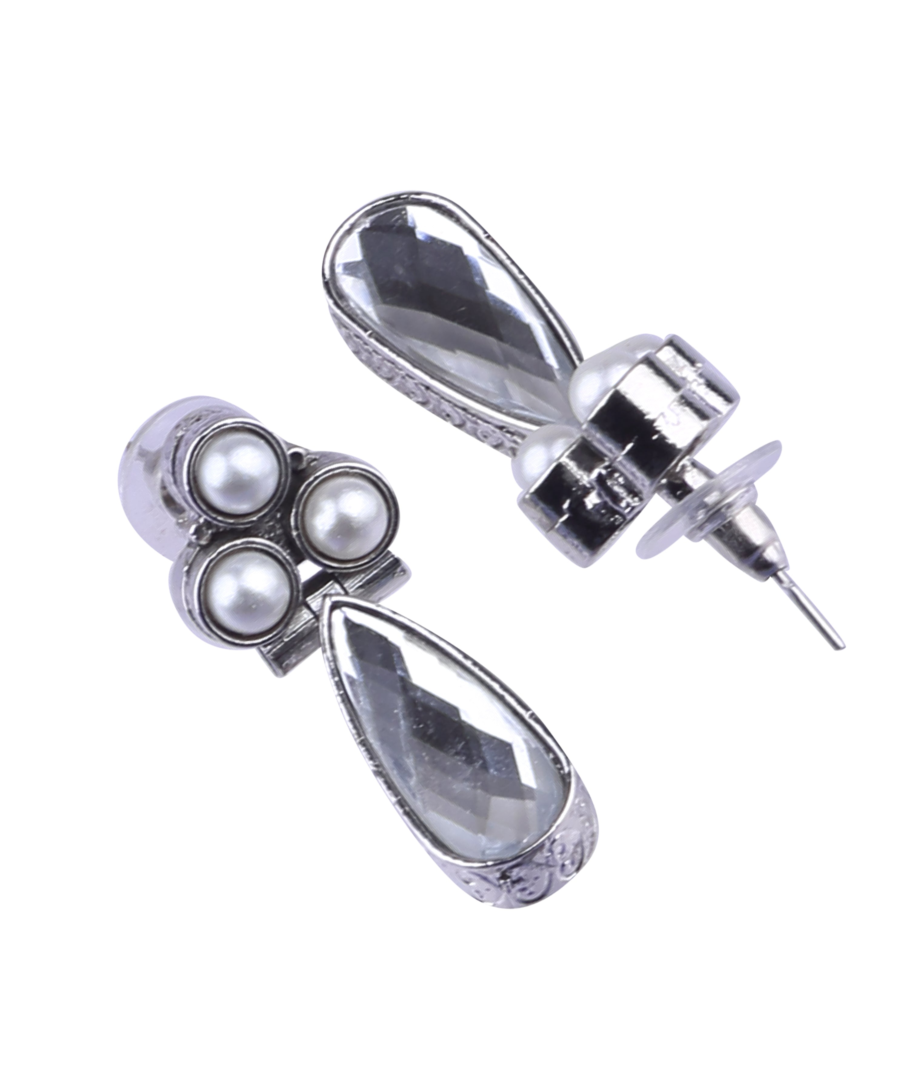 Silver Oxidised Cute Earrings 17782N