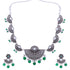 Silver Oxidised  Elegant Necklace Set 17853N