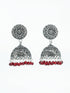 Silver Oxidised Exclusive Design Jhumkis / Earrings with different color options 9746N - Griiham