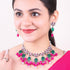 Silver Oxidised Plated Elegant Necklace Set 17839N - Griiham