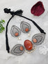Silver Oxidised Short Choker set with Stone 5790N