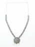 Silver Oxidised Simple Designer Necklace Set for special occasion 10761N - Griiham