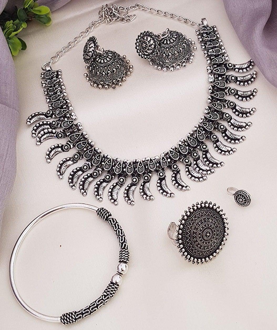 Silver Oxidised Victorian Design Full set NNJ12-30