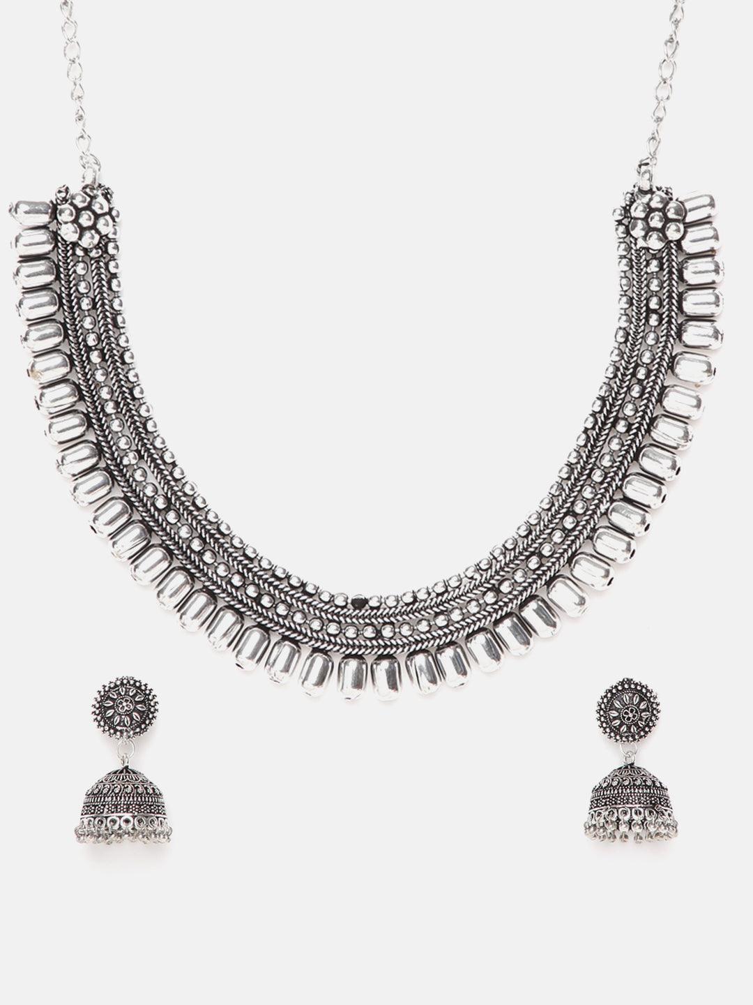 Silver Oxidised Victorian Design Full set NNJ12-321-5774N - Griiham