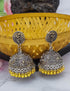 Silver Plated Oxidised Earrings 19216N - Griiham