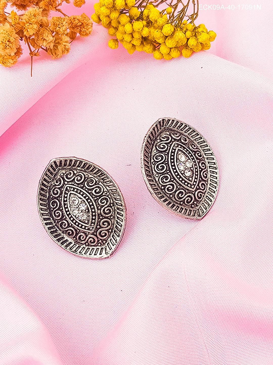 Silver Plated Oxidised Jhumki /Earrings 17091N