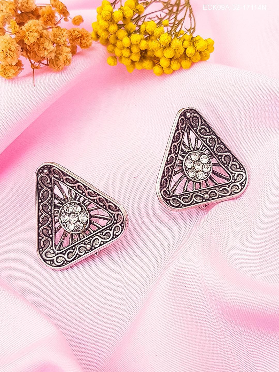 Silver Plated Oxidised Jhumki /Earrings 17114N