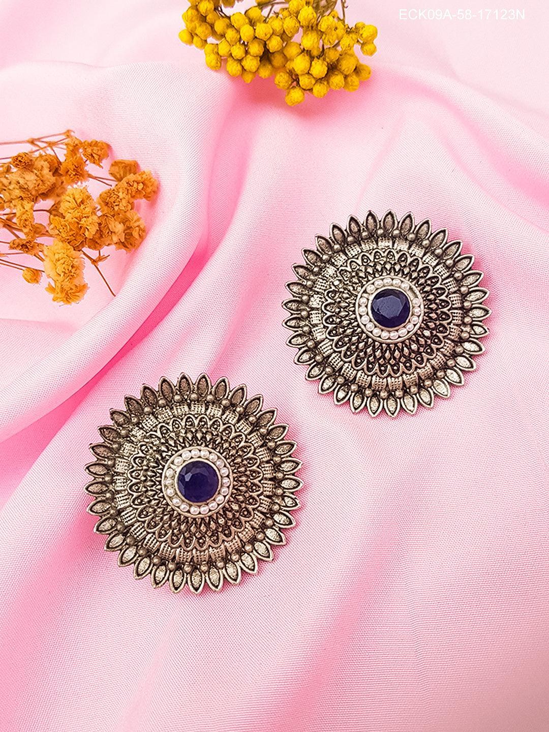 Silver Plated Oxidised Jhumki /Earrings 17123N