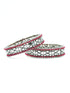 Silver Plated Oxidised Set of 2 Bangles with Maroon beads - Griiham