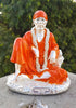 Silver Plated Sai Ram Sai Baba Marble idol 6.5 inches Height
