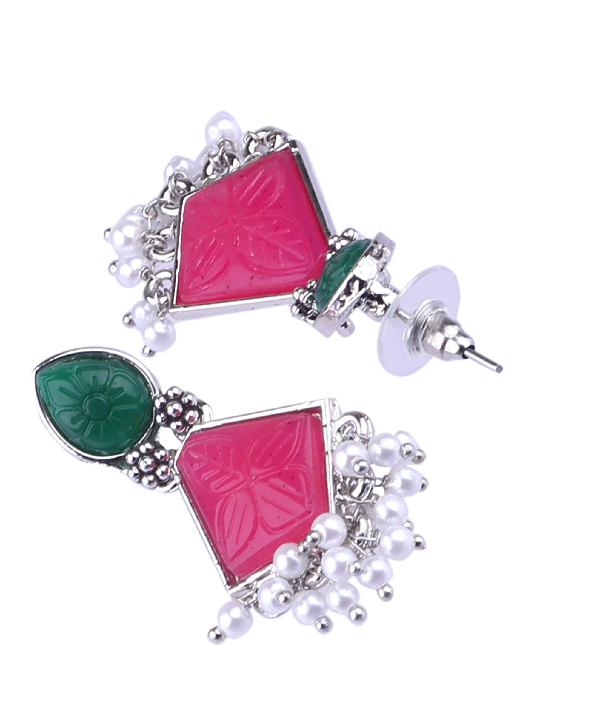 Silver Plated oxidised Earrings Jhumka - Griiham