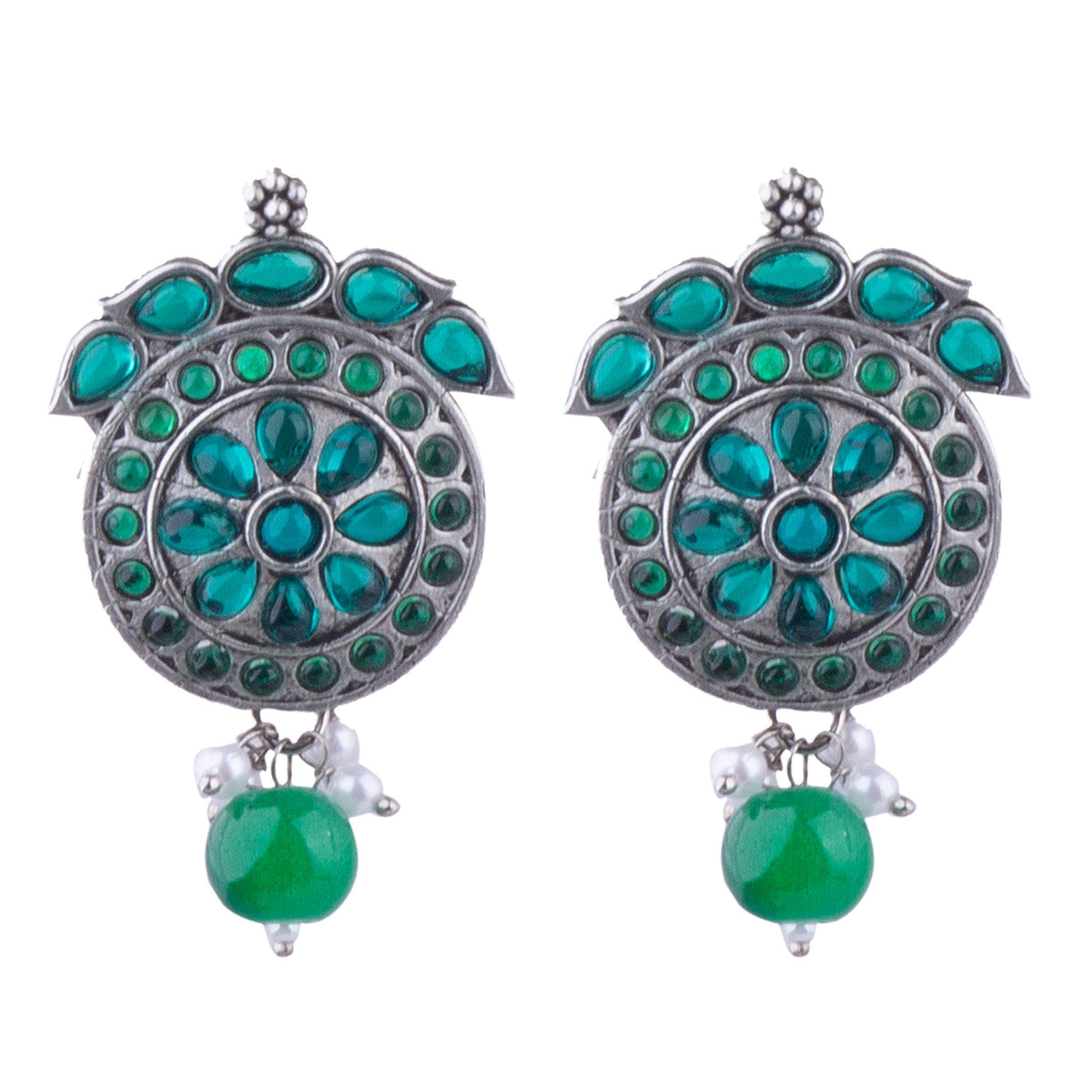 Silver Plated oxidised Earrings Jhumka - Griiham