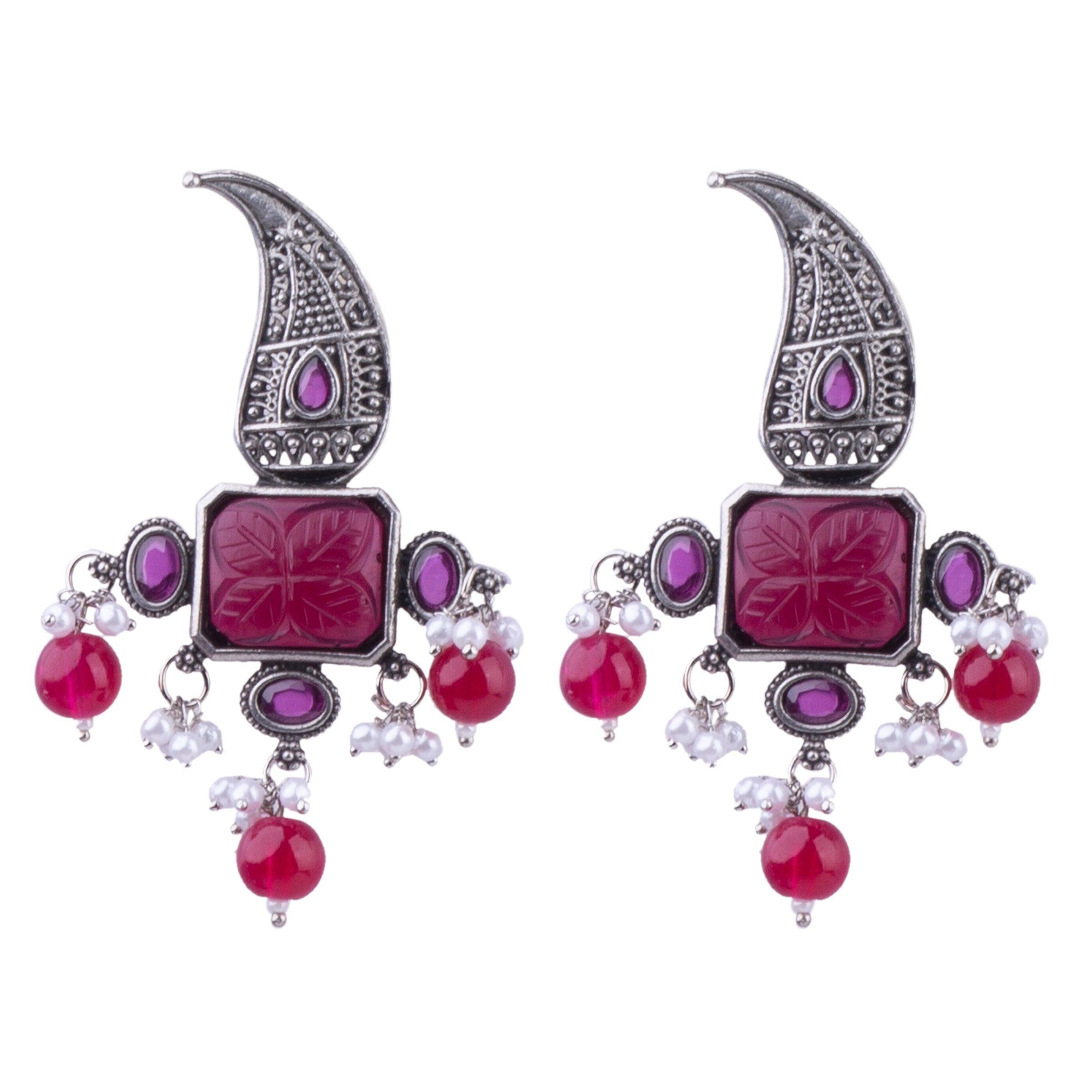 Silver Plated oxidised Earrings Jhumka - Griiham