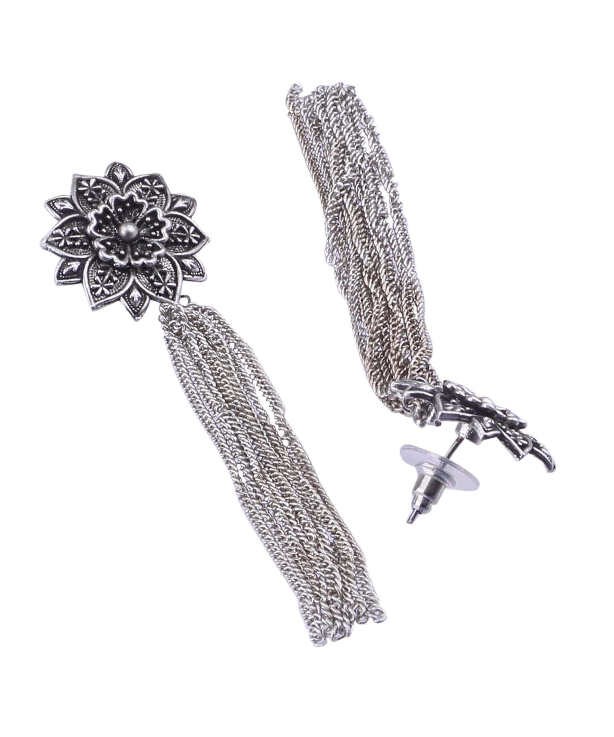 Silver Plated oxidised Earrings Jhumka - Griiham