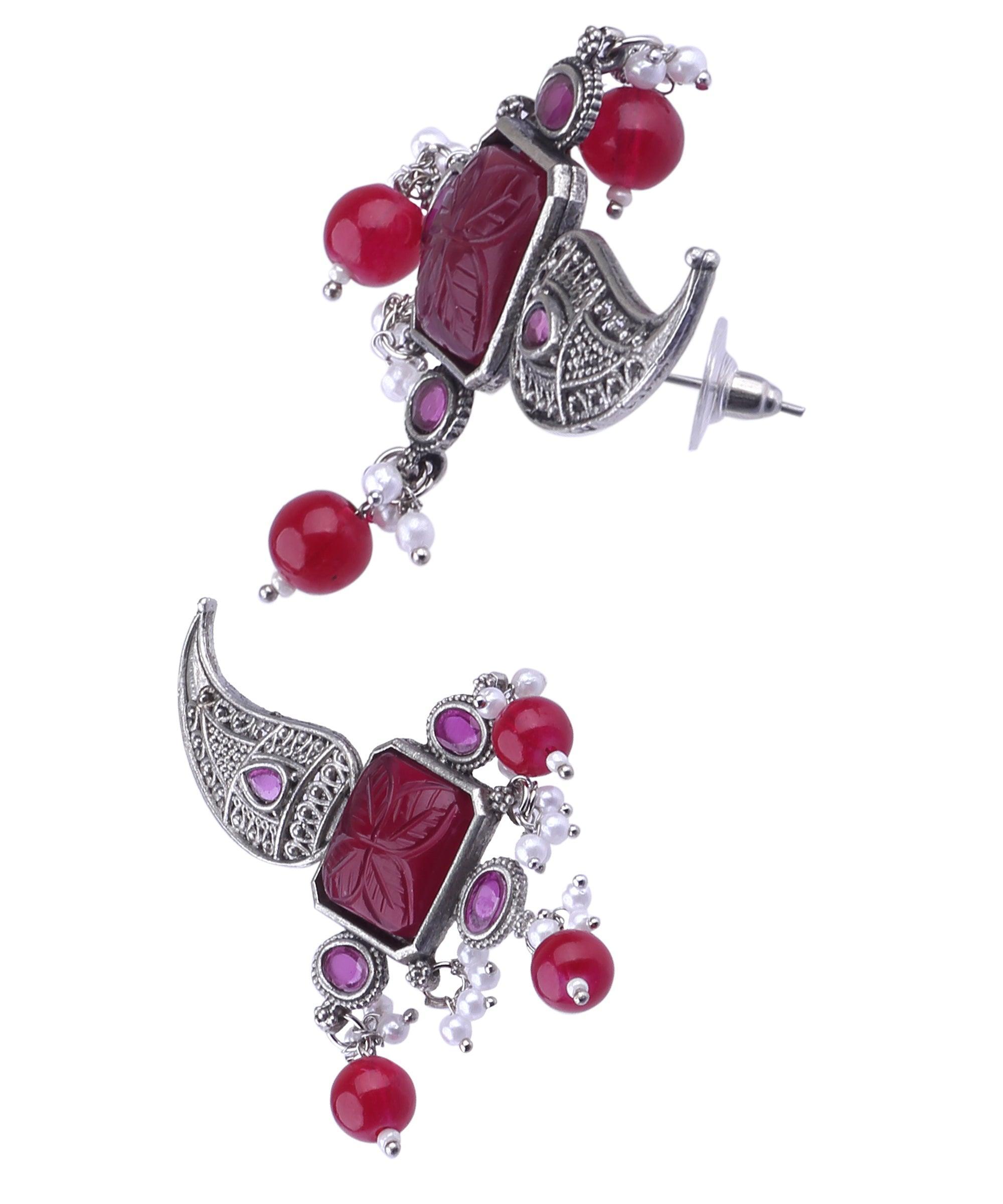 Silver Plated oxidised Earrings Jhumka - Griiham