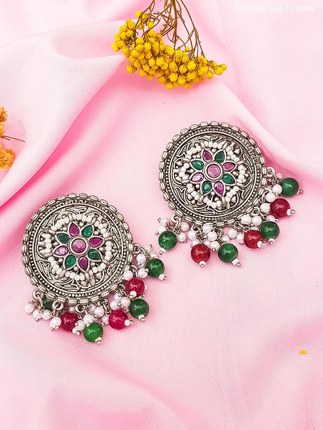 Silver Plated oxidised Earrings Jhumka