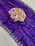 Soft Chinnon Silk Fabric Along With Designer Saree 17206N
