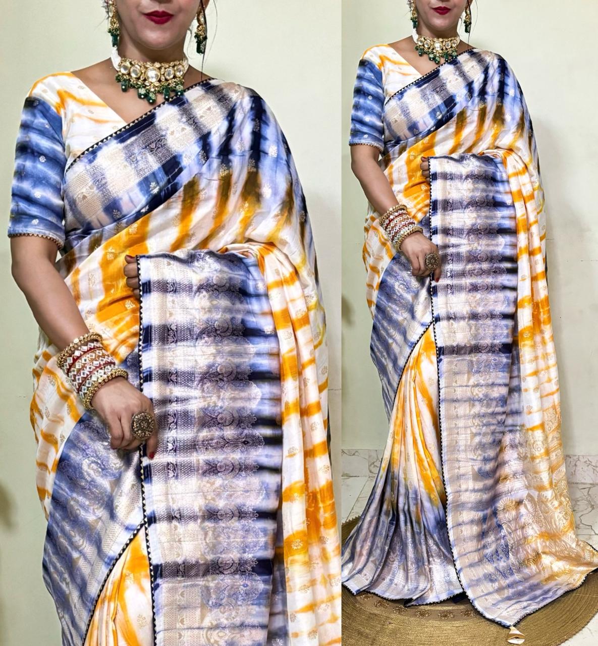 Soft Dola Semi-Silk Fabric With Beautiful Weaving Saree 22521N