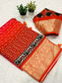 Soft Dola Semi-silk viscos jacquard weaving border with kalamkari digital print saree15636N