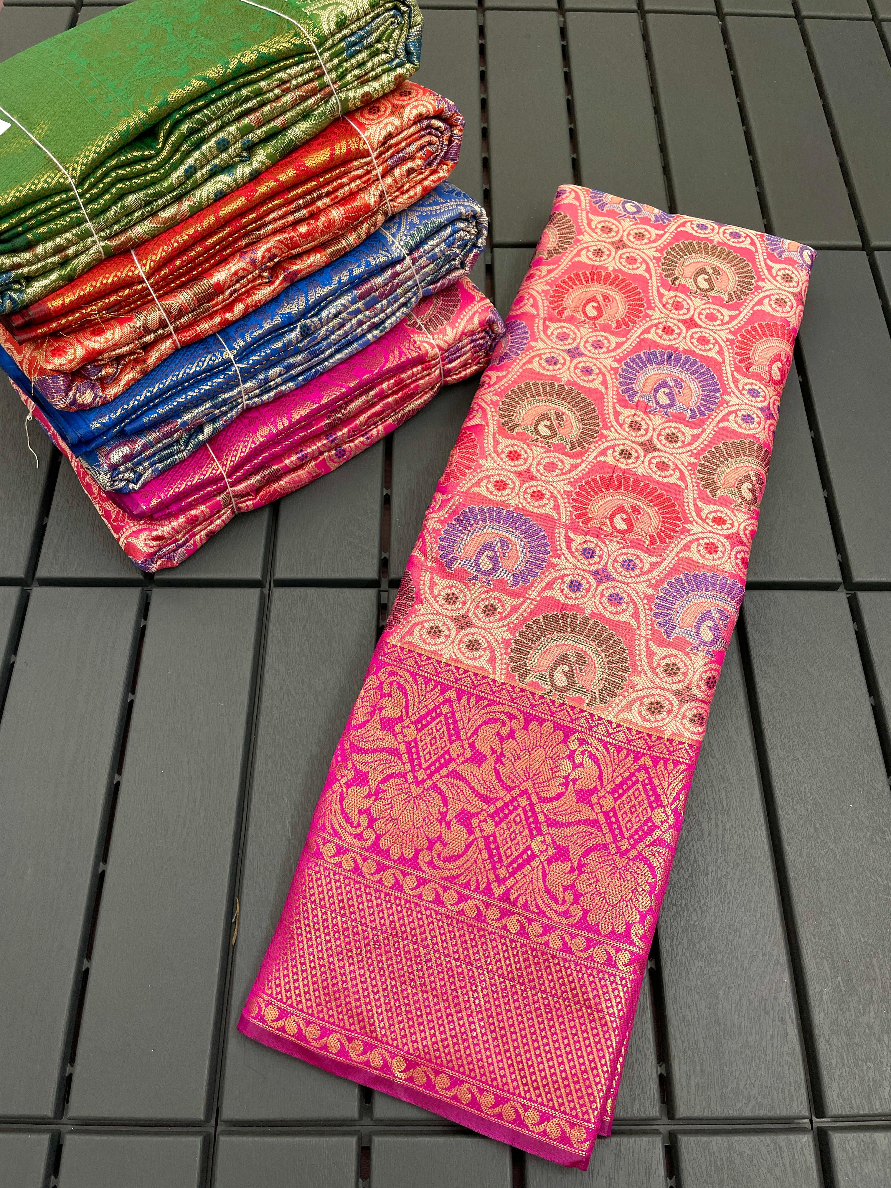 Soft Kanjivaram Semi silk saree with zari weaving design With Rich Zari 20644N