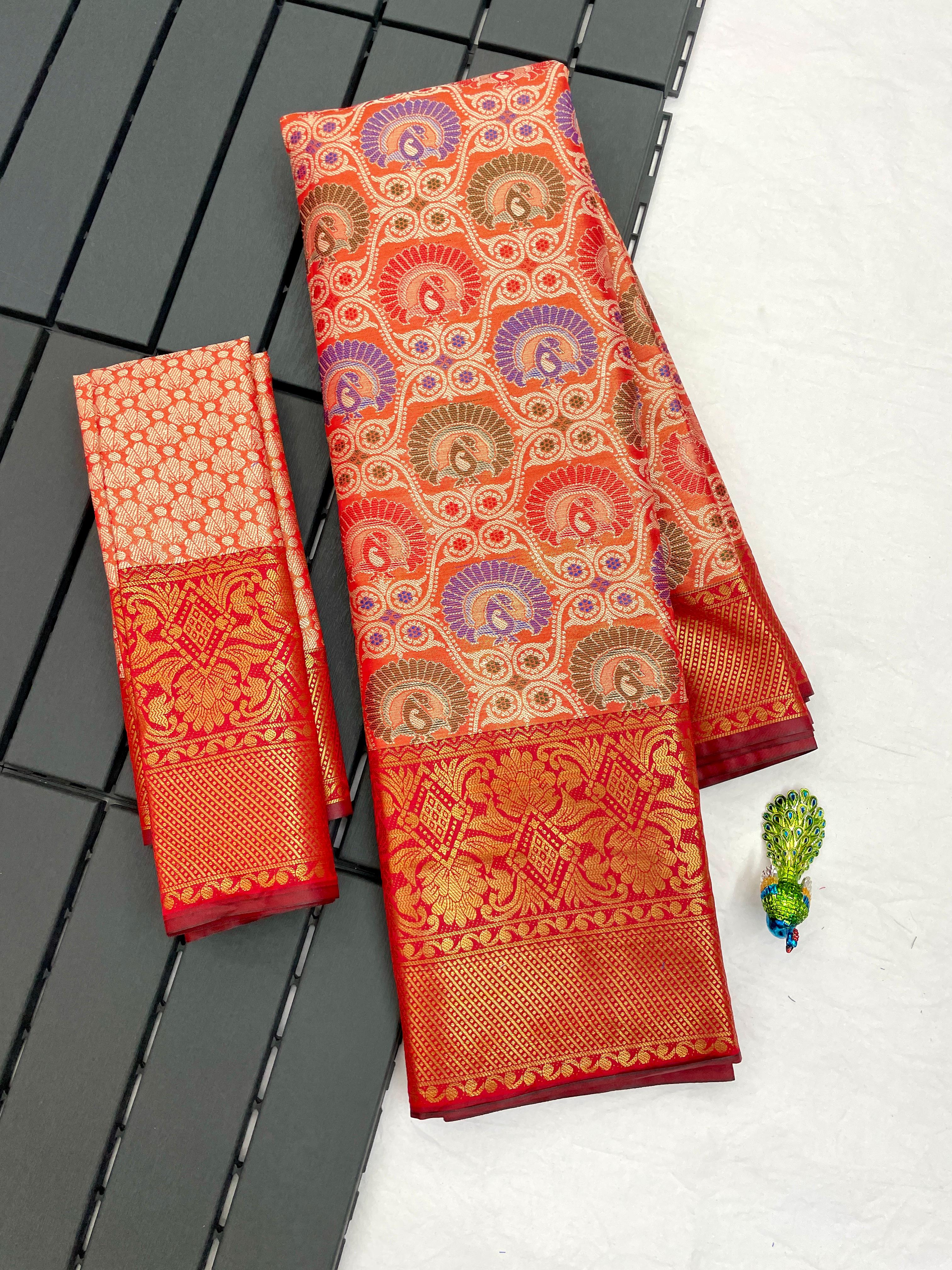 Soft Kanjivaram Semi silk saree with zari weaving design With Rich Zari 20644N
