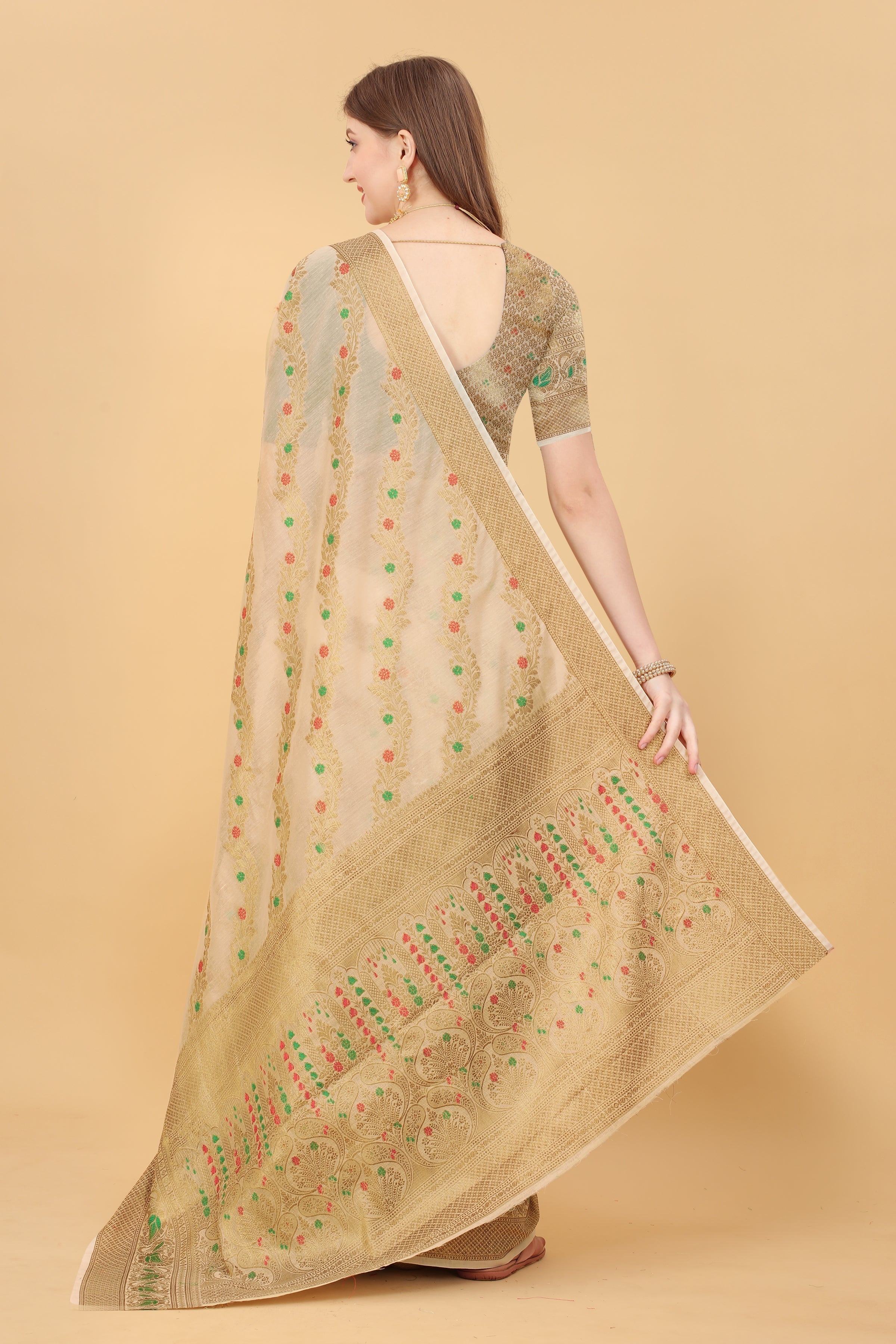 Soft Mono cotton  saree with zari  weaving design With Rich Zari 20704N