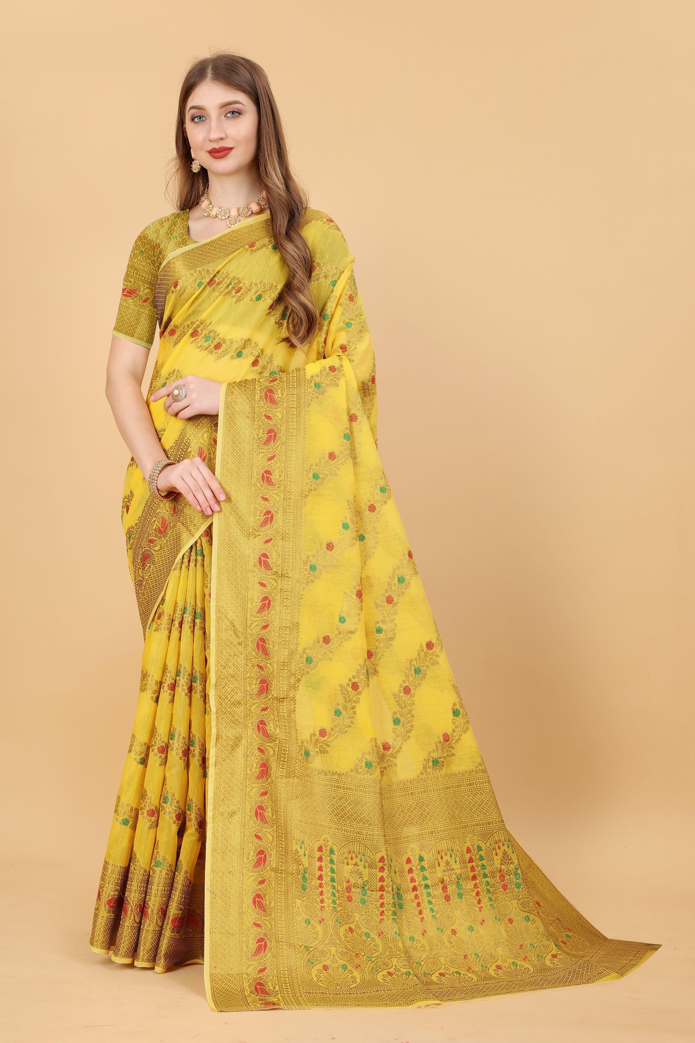 Soft Mono cotton saree with zari weaving design With Rich Zari 20704N - Griiham
