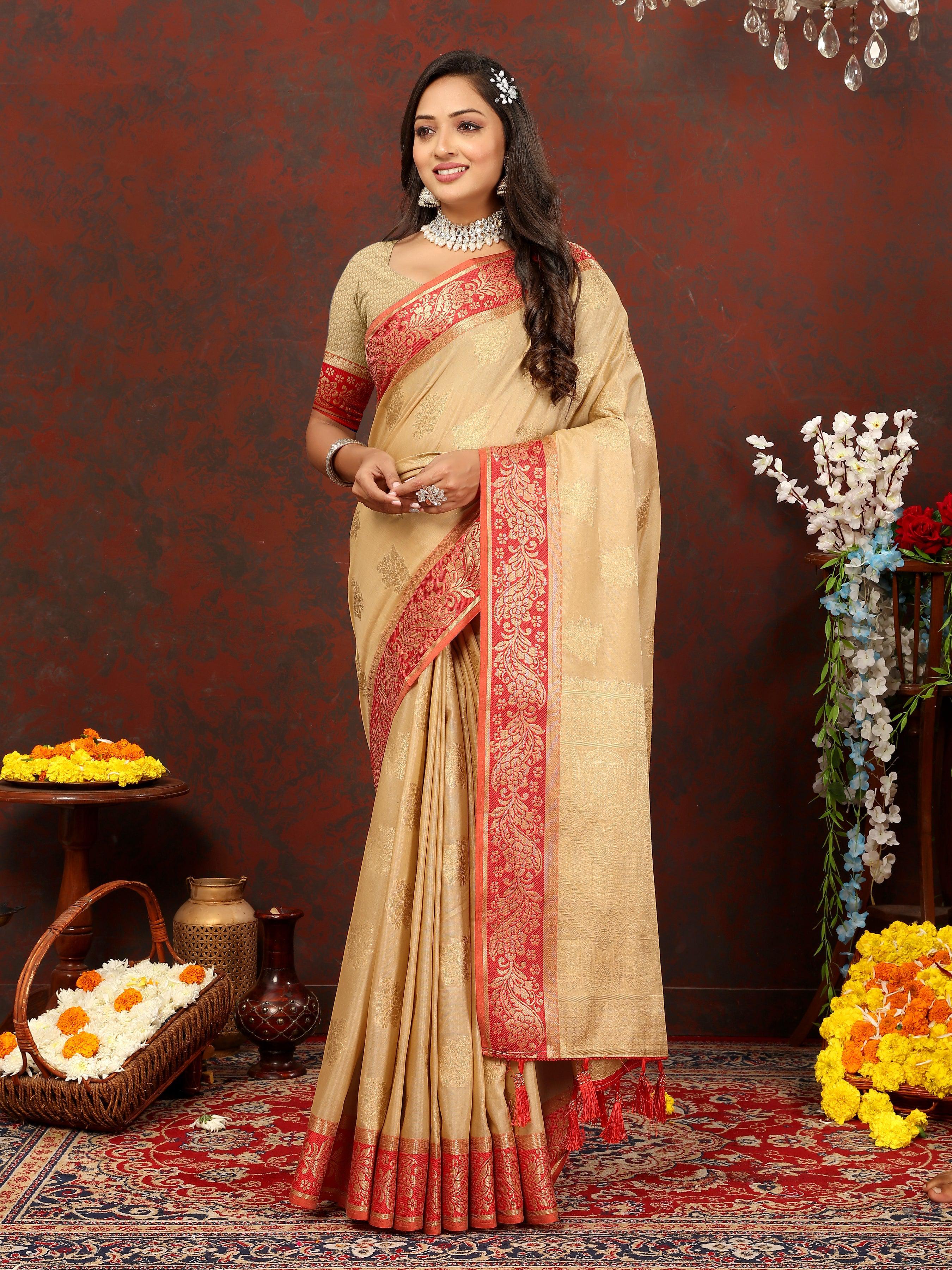Soft Mono cotton  saree with zari  weaving design With Rich Zari 21666N