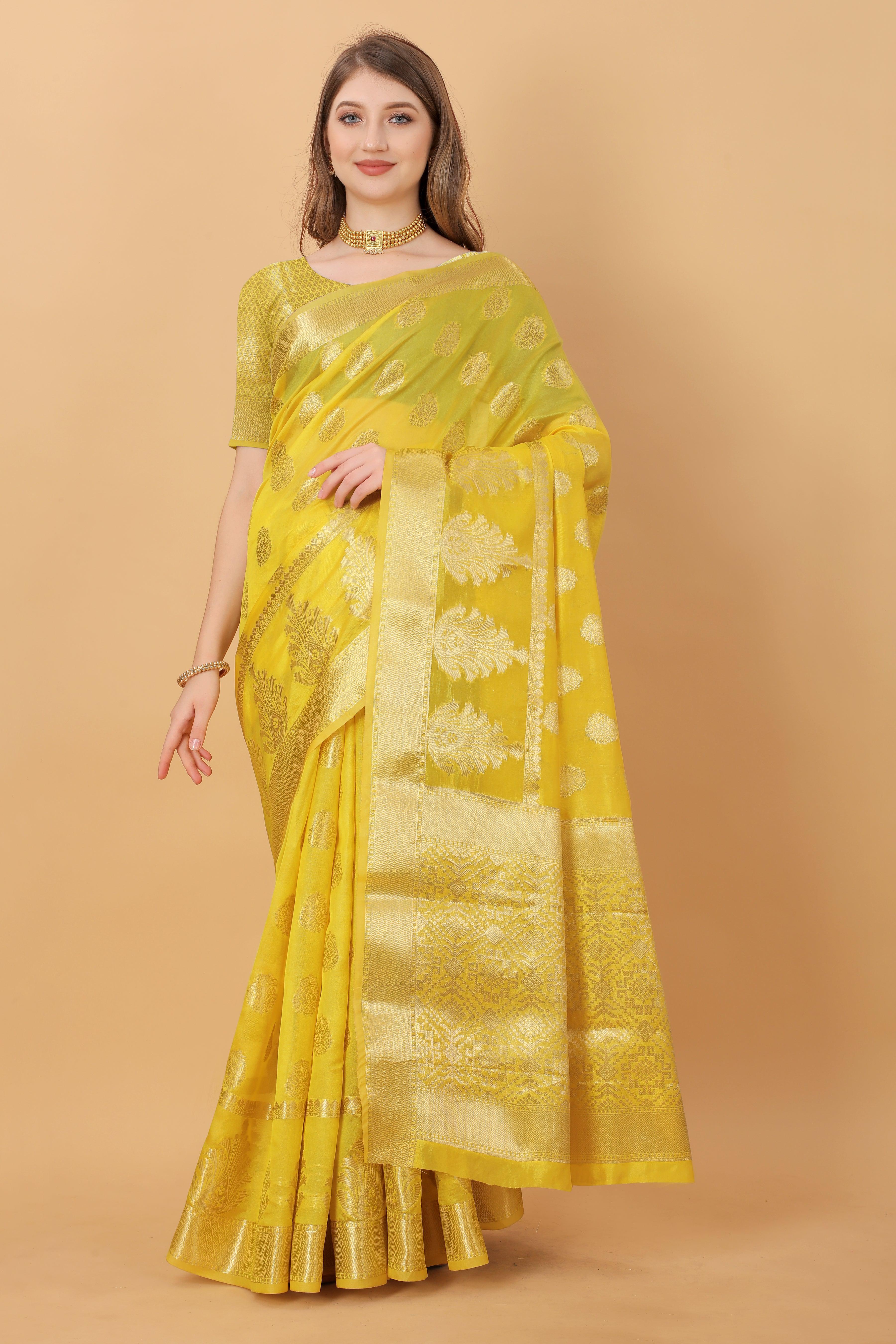 Soft Organza Silk saree with zari  weaving design With Rich Zari 20678N
