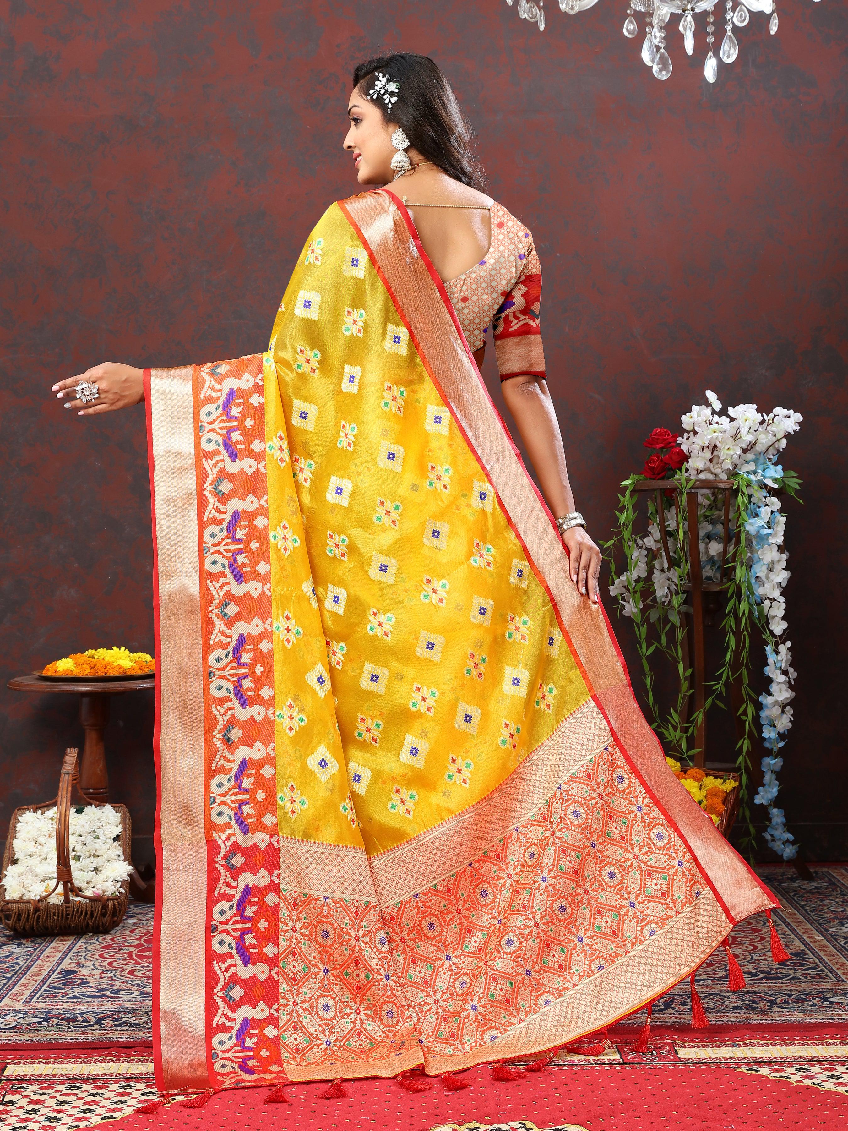 Soft Organza Silk saree with zari weaving design With Rich Zari 21635N